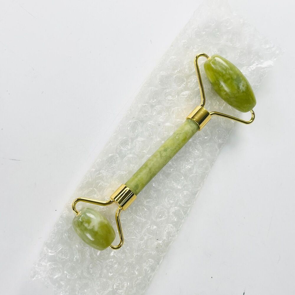 Jade Facial Eye Contour De-puffing Massaging Roller Tool Smooth Cooling New